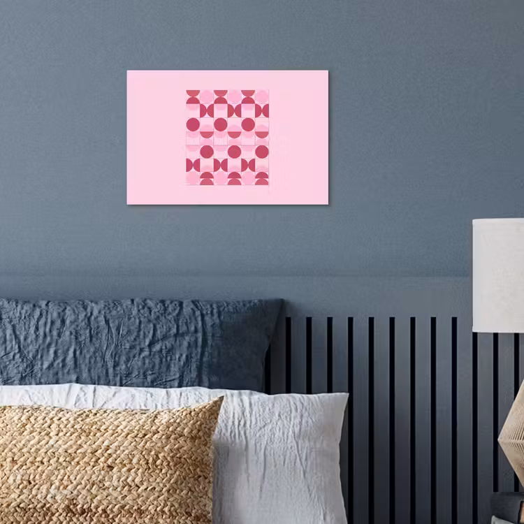 Abstract - Geometrisch - Cirkels - Roze - Modern poster papier klein -sfeer2