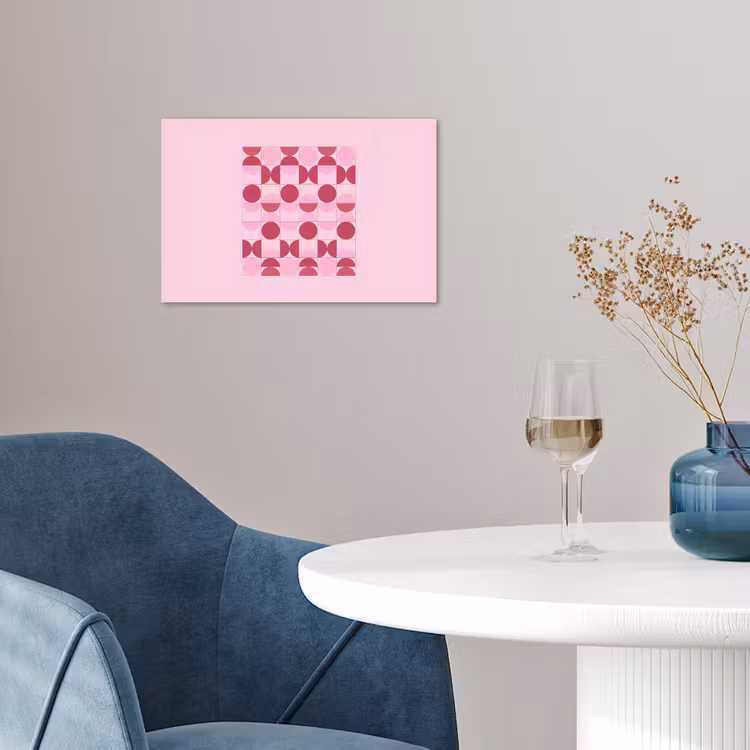 Abstract - Geometrisch - Cirkels - Roze - Modern poster papier klein -sfeer3