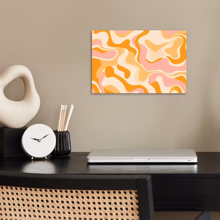 Abstract - Golvend - Oranje poster papier klein -sfeer1