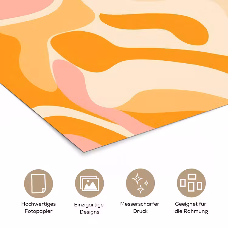 Abstract - Golvend - Oranje poster papier klein -tcloseup_DE