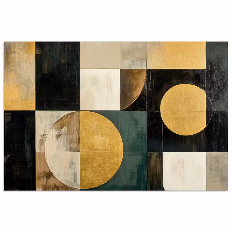 Abstract - Goud - Brons - Vormen - Geometrisch poster papier klein -3d