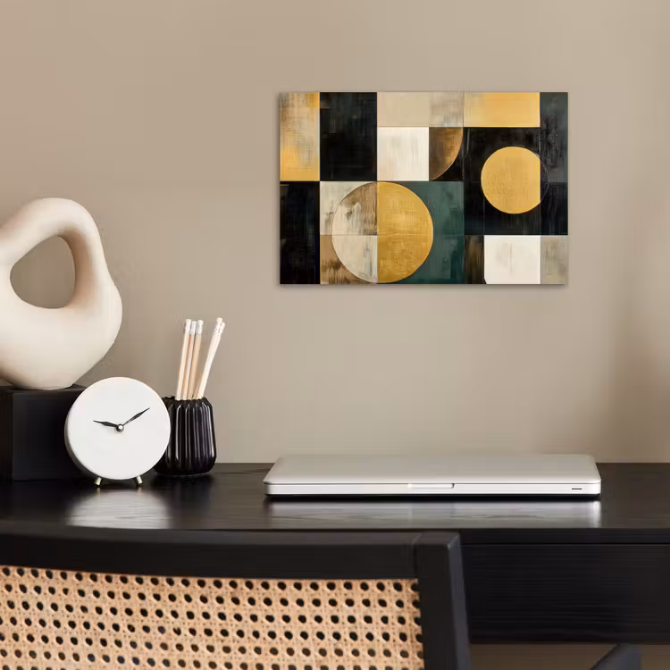 Abstract - Goud - Brons - Vormen - Geometrisch poster papier klein -sfeer1