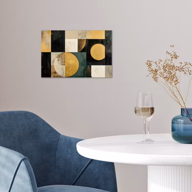 Abstract - Goud - Brons - Vormen - Geometrisch poster papier klein -sfeer3