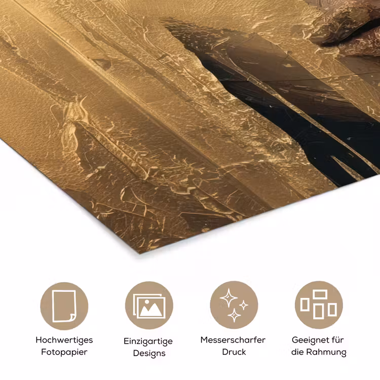 Abstract - Goud - Gezicht - Lippen poster papier klein -tcloseup_DE