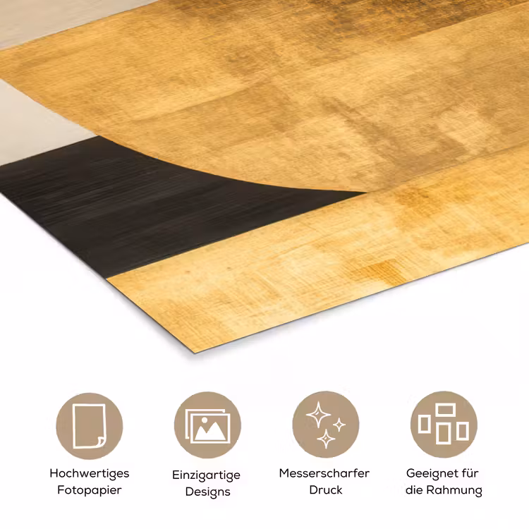 Abstract - Goud - Grijs - Vormen - Geometrisch poster papier klein -tcloseup_DE