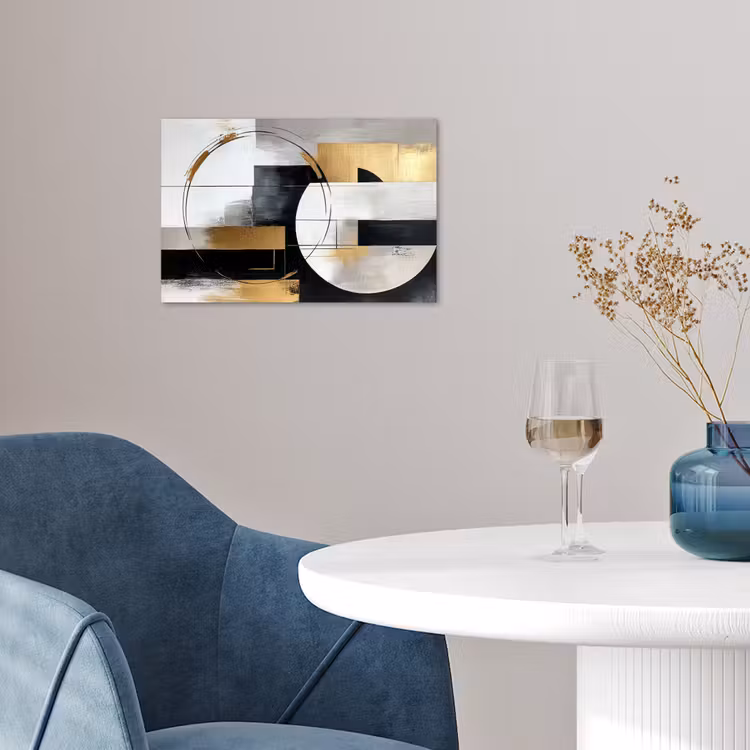 Abstract - Goud - Zilver - Vormen - Aesthetic poster papier klein -sfeer3