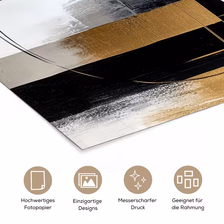 Abstract - Goud - Zilver - Vormen - Aesthetic poster papier klein -tcloseup_DE
