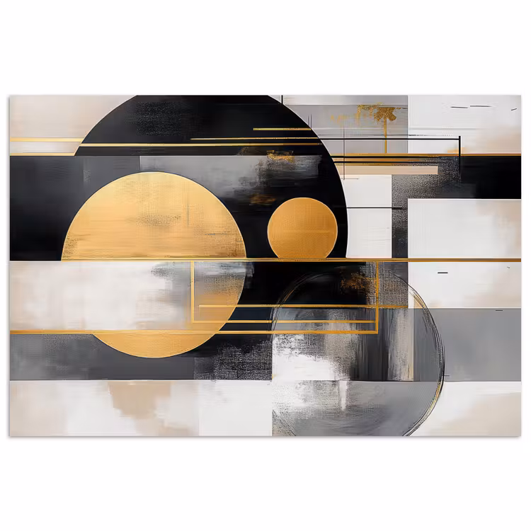 Abstract - Goud - Zilver - Vormen - Aesthetic - Modern poster papier klein -3d