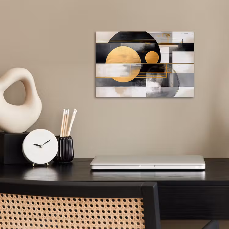 Abstract - Goud - Zilver - Vormen - Aesthetic - Modern poster papier klein -sfeer1