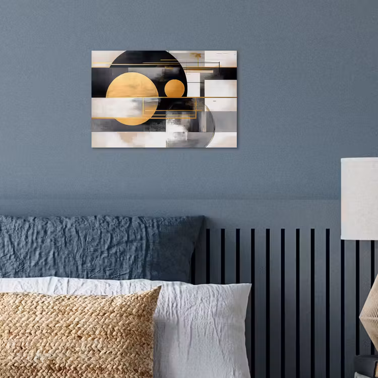 Abstract - Goud - Zilver - Vormen - Aesthetic - Modern poster papier klein -sfeer2