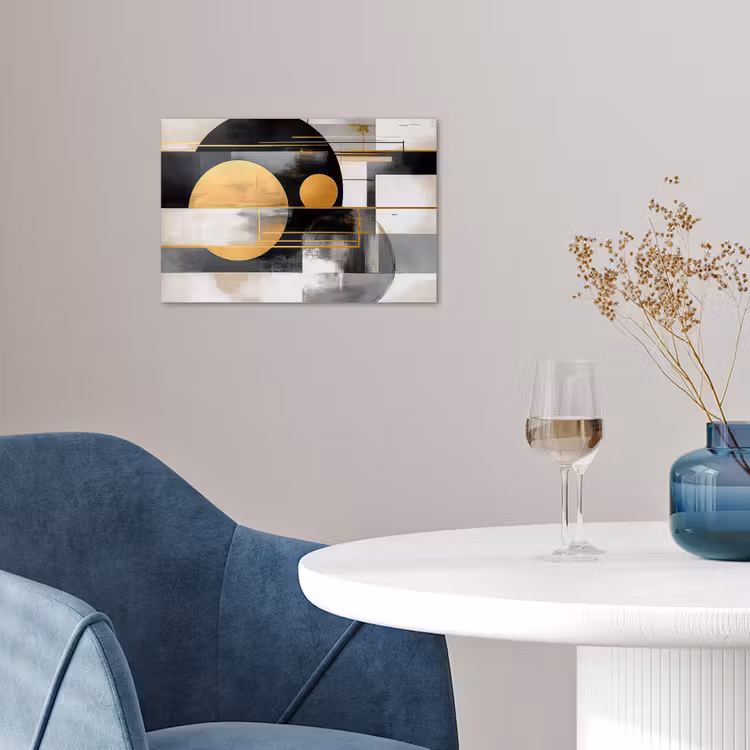 Abstract - Goud - Zilver - Vormen - Aesthetic - Modern poster papier klein -sfeer3