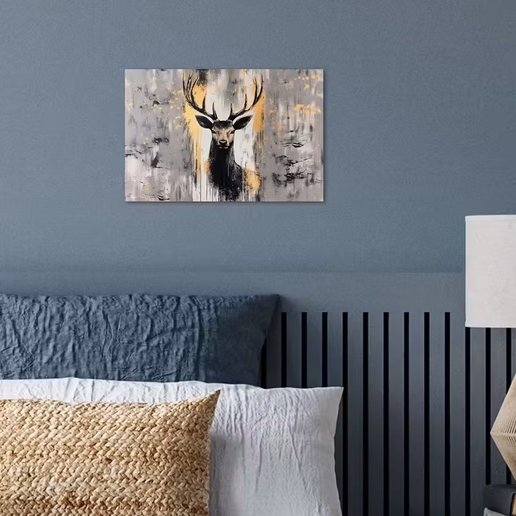 Abstract - Hert - Gewei - Goud poster papier klein -sfeer2