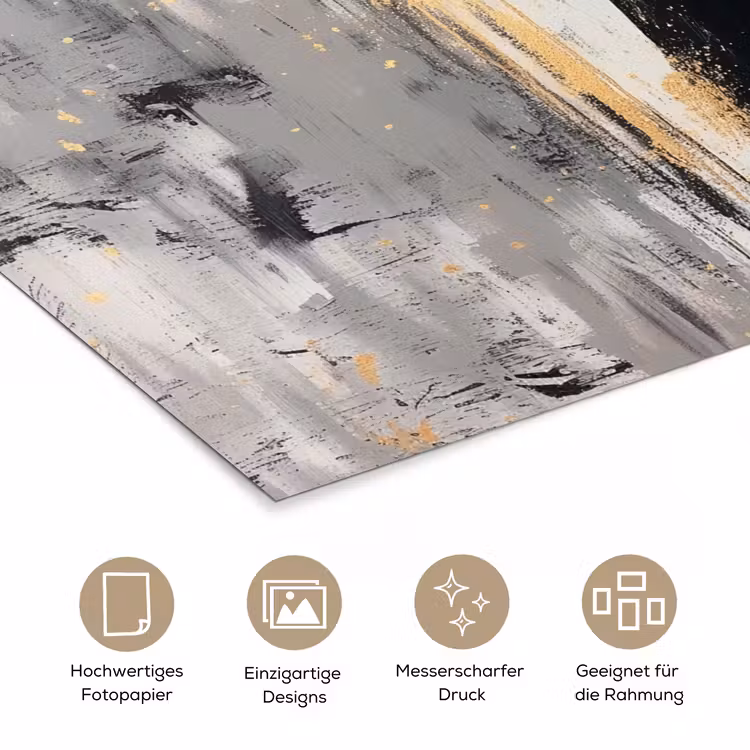 Abstract - Hert - Gewei - Goud poster papier klein -tcloseup_DE