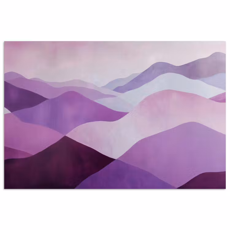 Abstract - Heuvels - Landschap - Paars poster papier klein -3d