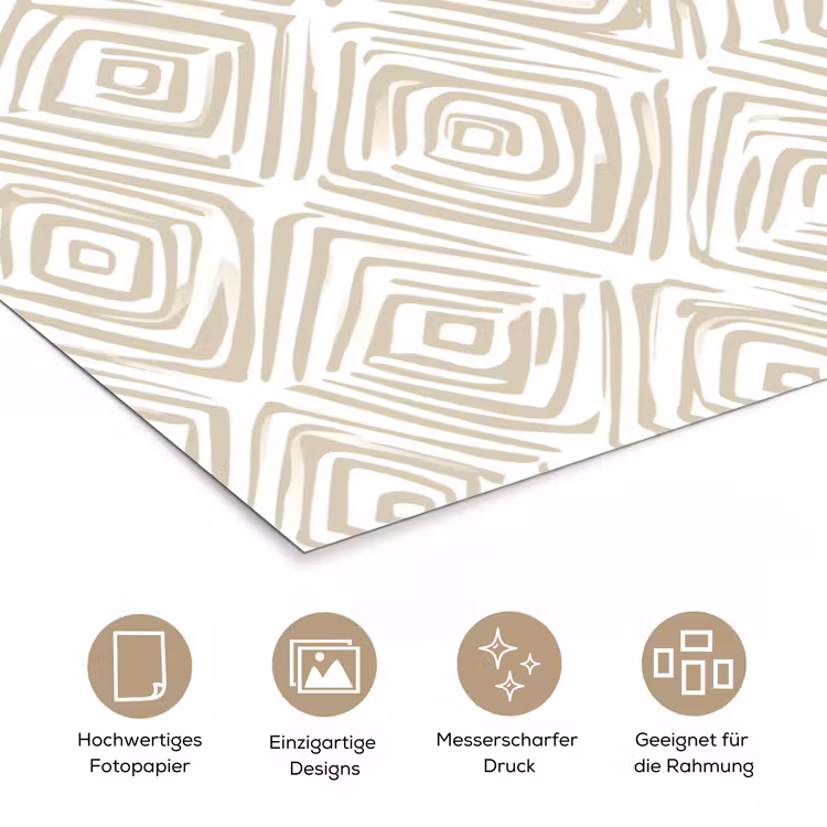 Abstract - Ruit - Beige poster papier klein 62 -tcloseup_DE