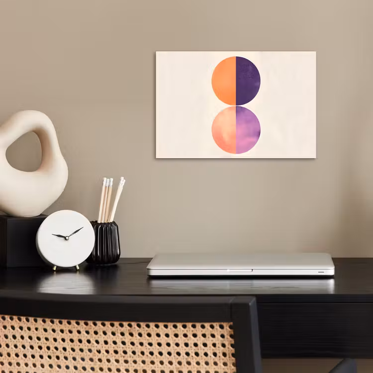 Abstract - Cirkels - Paars poster papier klein -sfeer1