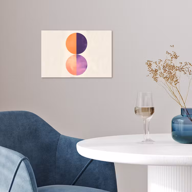 Abstract - Cirkels - Paars poster papier klein -sfeer3