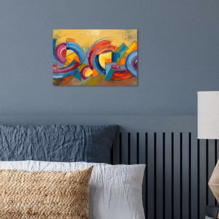 Abstract - Cirkels - Schilderij - Kleurrijk - Dynamisch poster papier klein -sfeer2