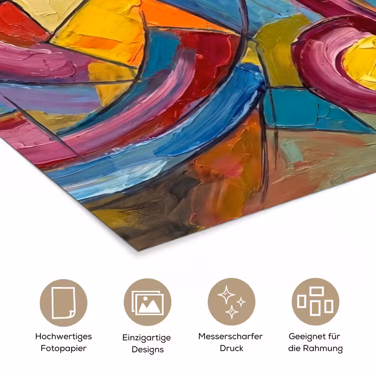Abstract - Cirkels - Schilderij - Kleurrijk - Dynamisch poster papier klein -tcloseup_DE