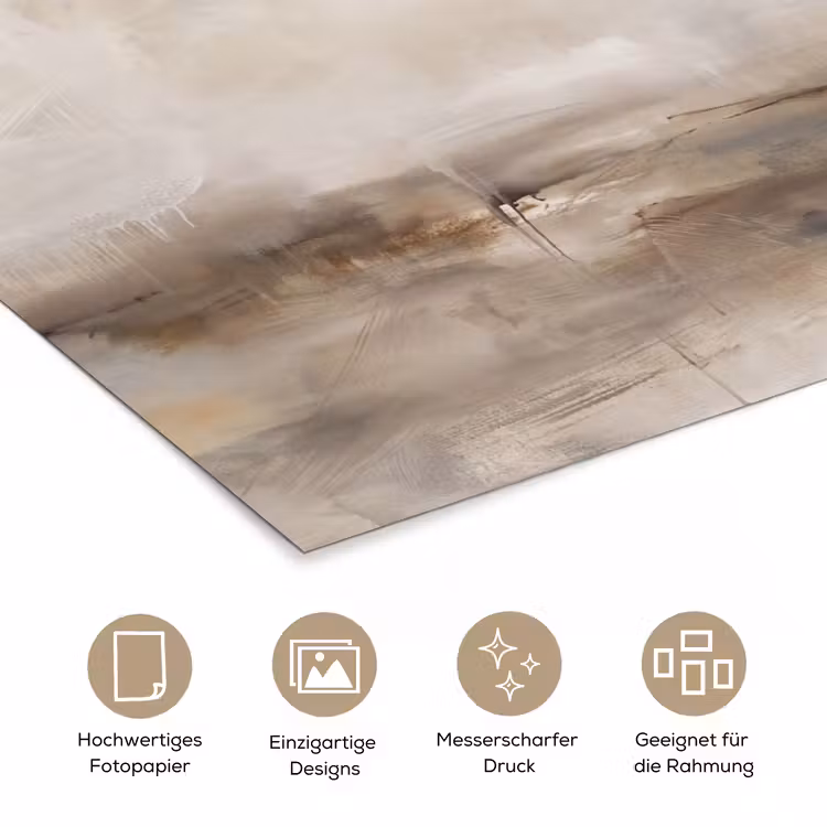 Abstrakt - Landschap - Modern - Beige - Kunst poster papier klein -tcloseup_DE