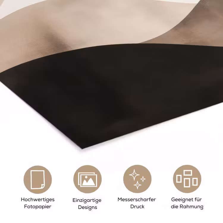 Abstract - Landschap - Golven - Crèmekleur poster papier klein -tcloseup_DE