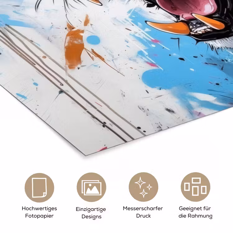 Abstract - Luipaard - Kleurrijk poster papier klein -tcloseup_DE