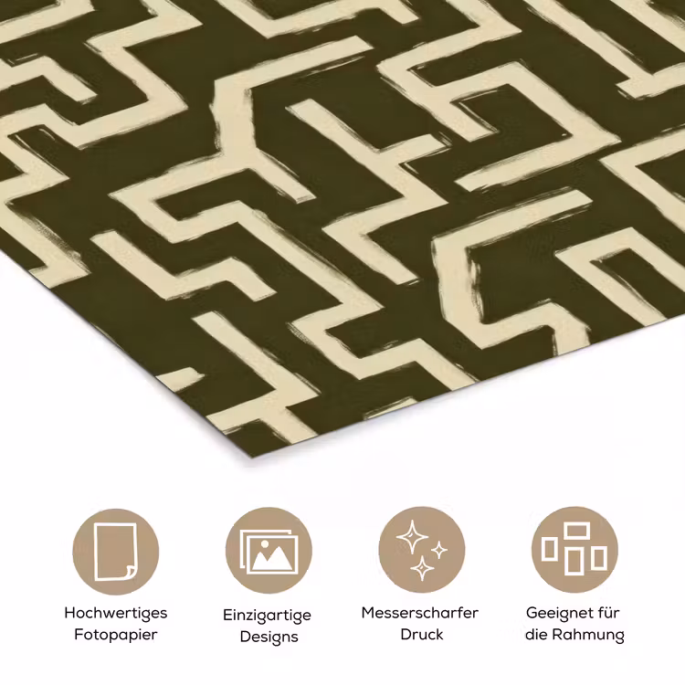 Abstract - Lijnen - Groen poster papier klein 62 -tcloseup_DE