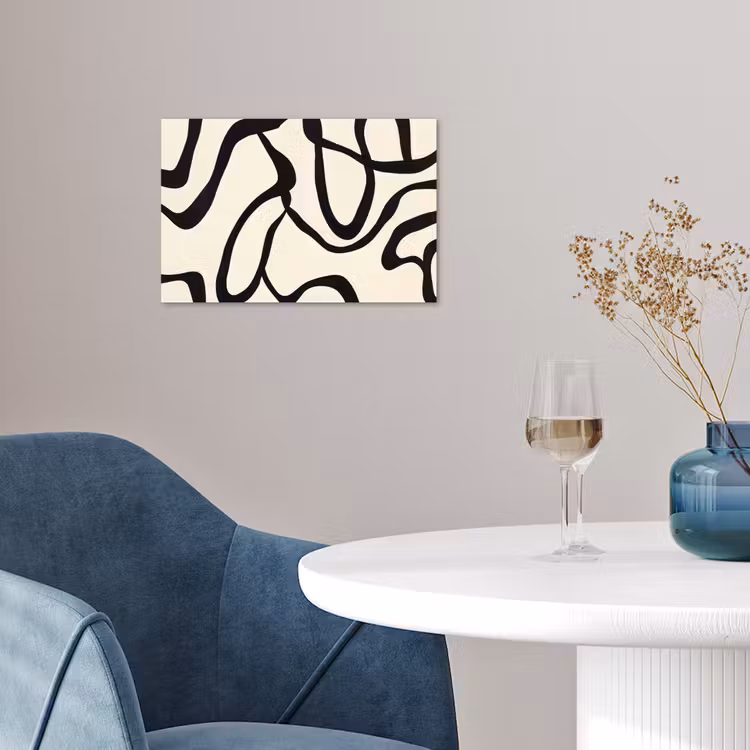 Abstract - Lijnen - Modern - Beige poster papier klein -sfeer3