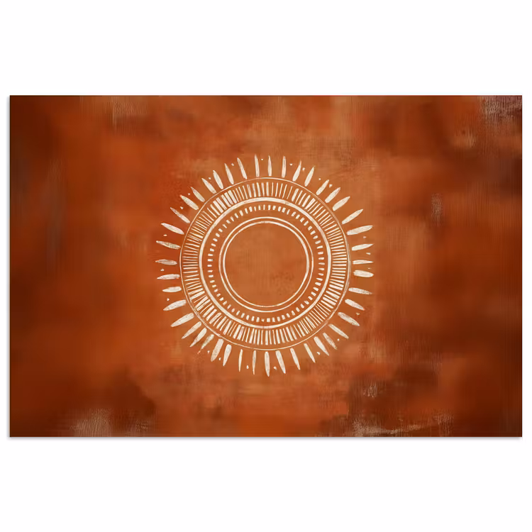 Abstract - Lijnen - Zonnestralen - Roodbruin poster papier klein -3d