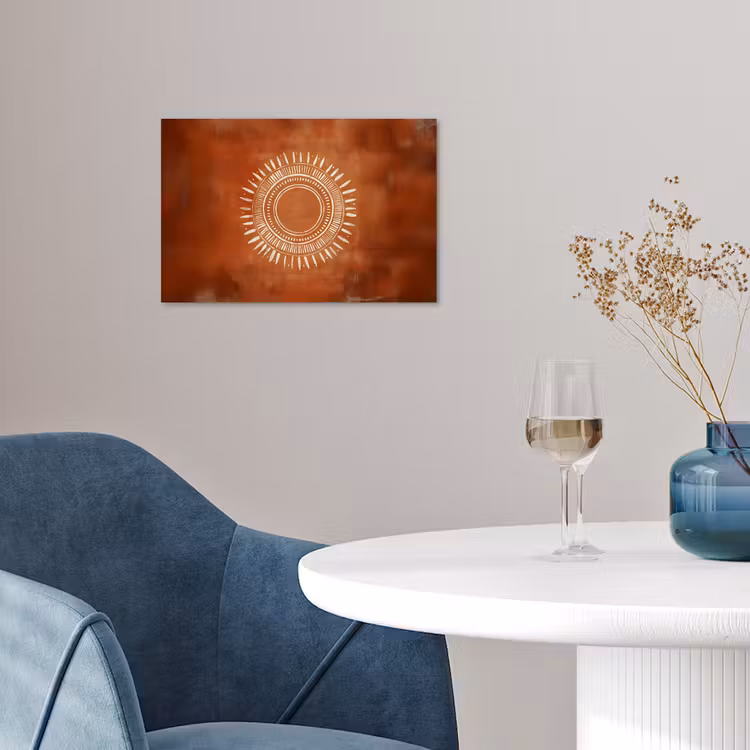 Abstract - Lijnen - Zonnestralen - Roodbruin poster papier klein -sfeer3