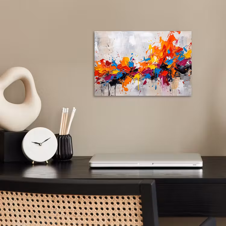 Abstract - Schilderij - Kleurrijk - Dynamisch poster papier klein -sfeer1