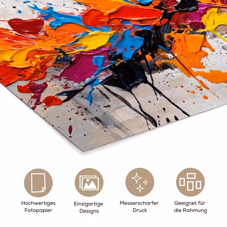 Abstract - Schilderij - Kleurrijk - Dynamisch poster papier klein -tcloseup_DE