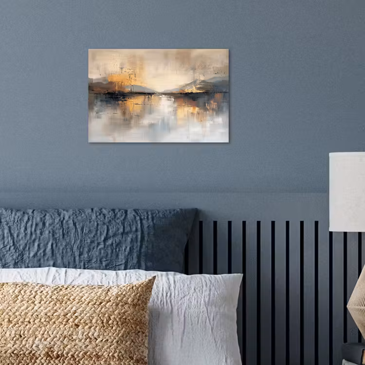 Abstract - Modern - Beige - Aesthetic - Goud poster papier klein -sfeer2