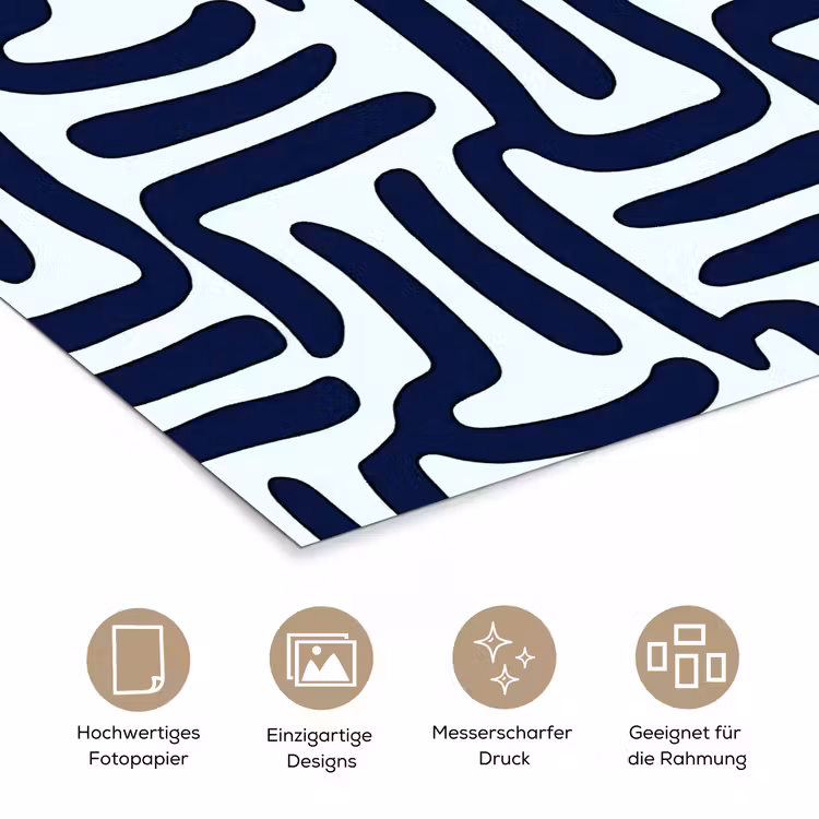 Abstract - Modern - Blauw poster papier klein 62 -tcloseup_DE