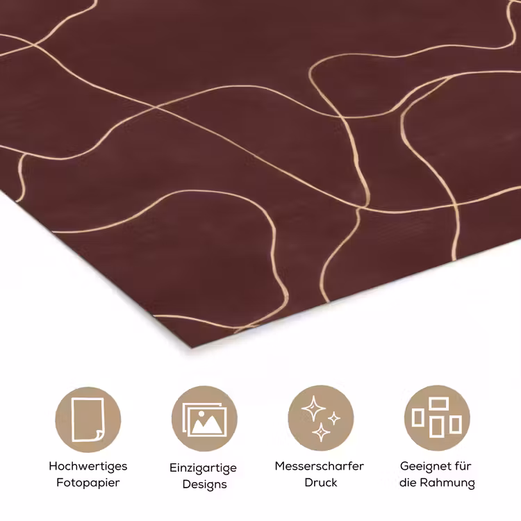 Abstract - Modern - Bruin poster papier klein 62 -tcloseup_DE