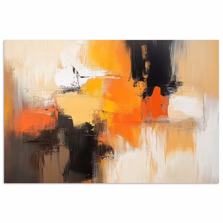 Abstract - Modern - Verflook - Herfst kleuren - Oranje poster papier klein -3d