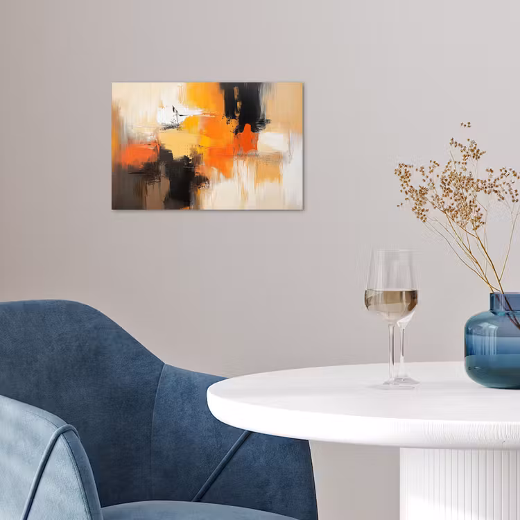 Abstract - Modern - Verflook - Herfst kleuren - Oranje poster papier klein -sfeer3