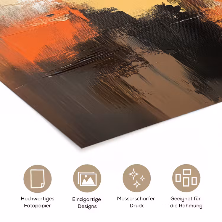 Abstract - Modern - Verflook - Herfst kleuren - Oranje poster papier klein -tcloseup_DE
