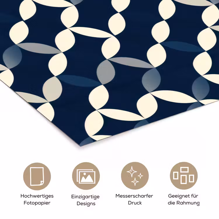 Abstract - Patroon - Blauw poster papier klein 62 -tcloseup_DE