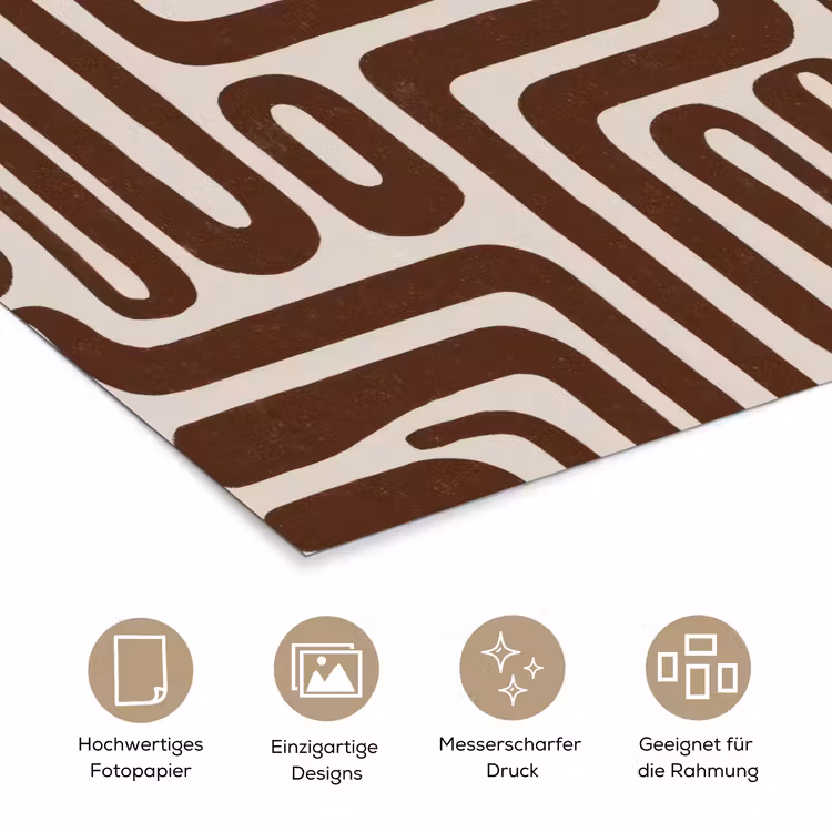 Abstract - Patroon - Bruin poster papier klein 62 -tcloseup_DE