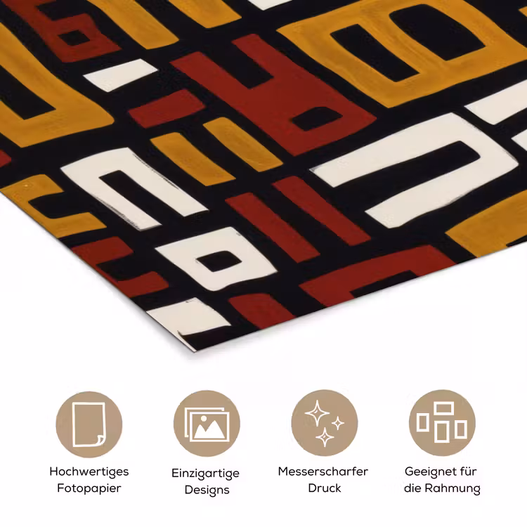 Abstract - Patroon - Rood poster papier klein -tcloseup_DE