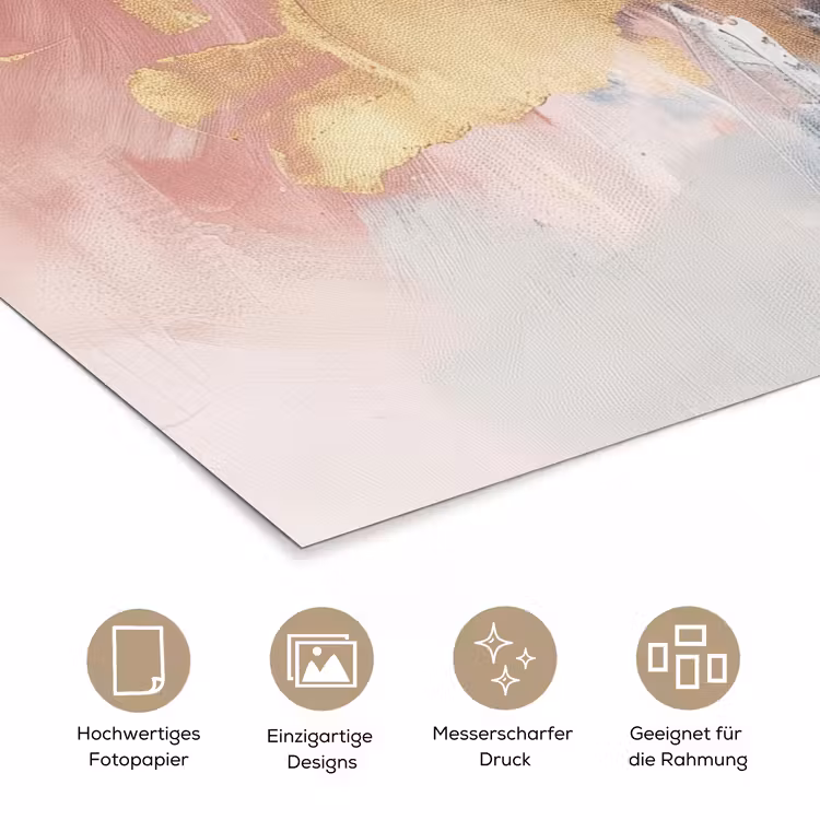 Abstract - Pastel kleuren - Goud - Modern - Aesthetic poster papier klein -tcloseup_DE