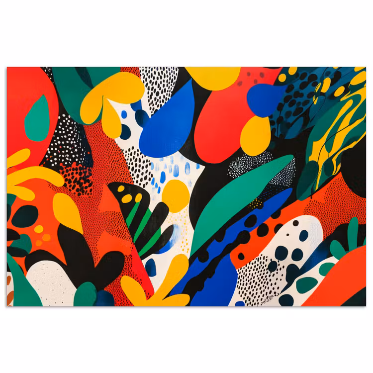 Abstract - Planten - Vormen - Kleurrijk poster papier klein -3d