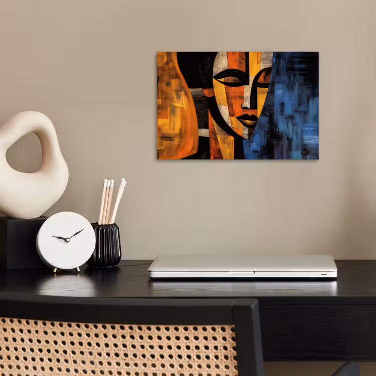Abstract - Portret - Kleurvakken poster papier klein -sfeer1