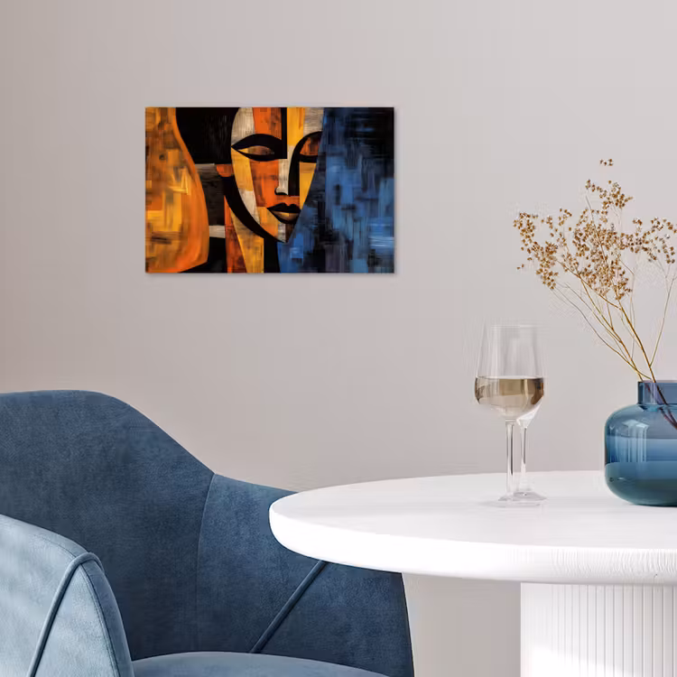 Abstract - Portret - Kleurvakken poster papier klein -sfeer3