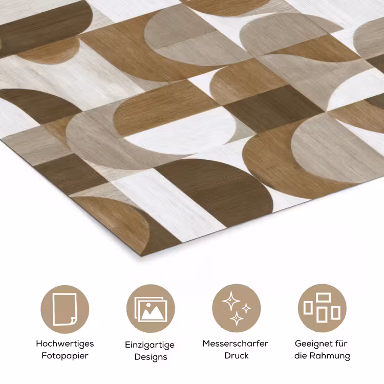 Abstract - Retro - Bruin poster papier klein 62 -tcloseup_DE