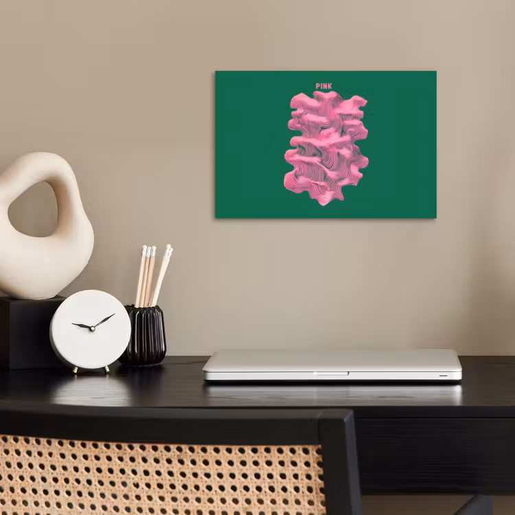 Abstract - Pink - Lijnen - Groen poster papier klein -sfeer1