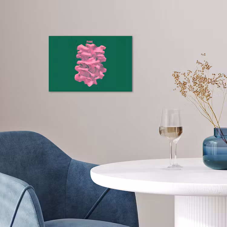 Abstract - Pink - Lijnen - Groen poster papier klein -sfeer3