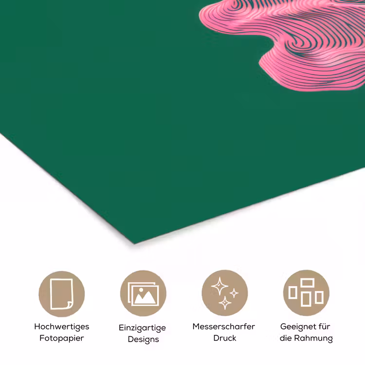 Abstract - Pink - Lijnen - Groen poster papier klein -tcloseup_DE