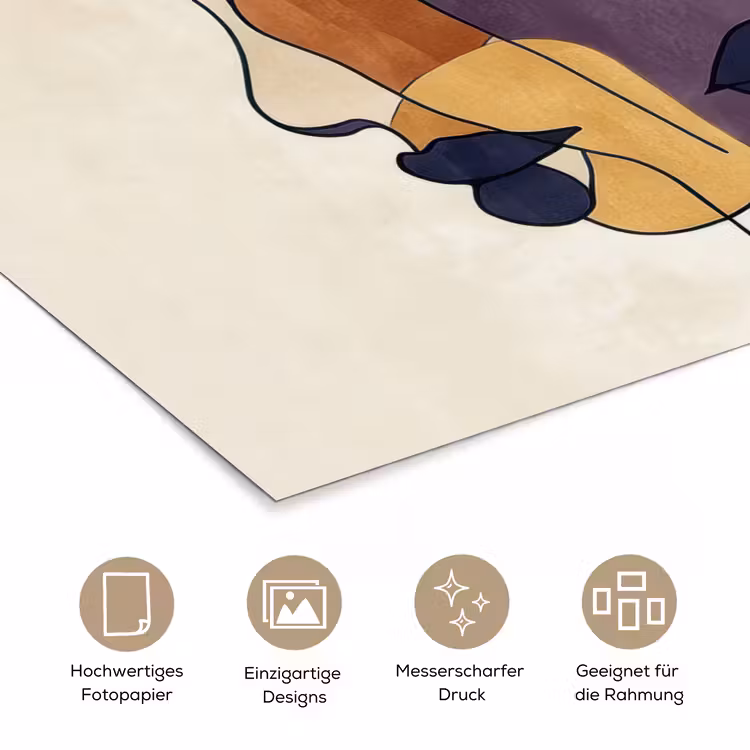 Abstract - Overlappende gezichten - Paars - Donkergroen poster papier klein -tcloseup_DE